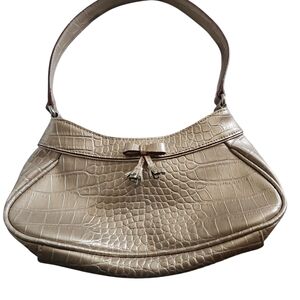 Liz Claiborne Croc-Embossed Cream Mini Bag
